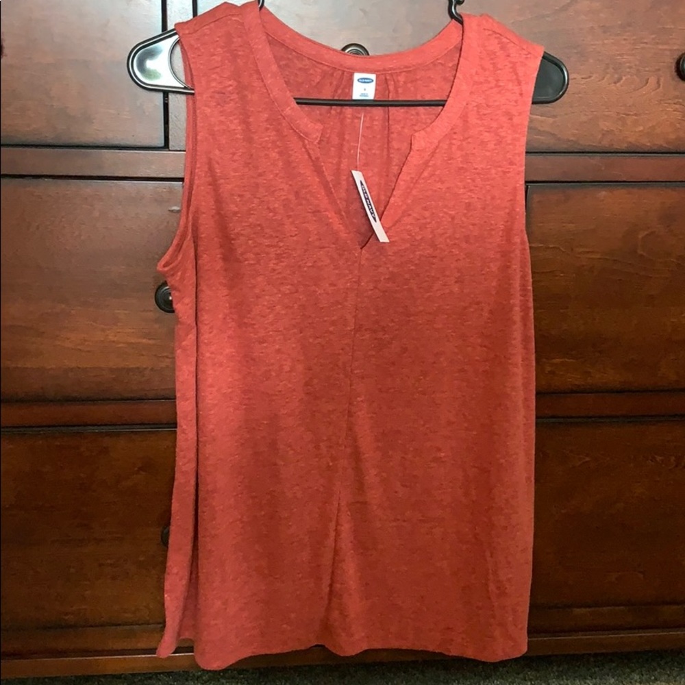 Reddish orange tank top